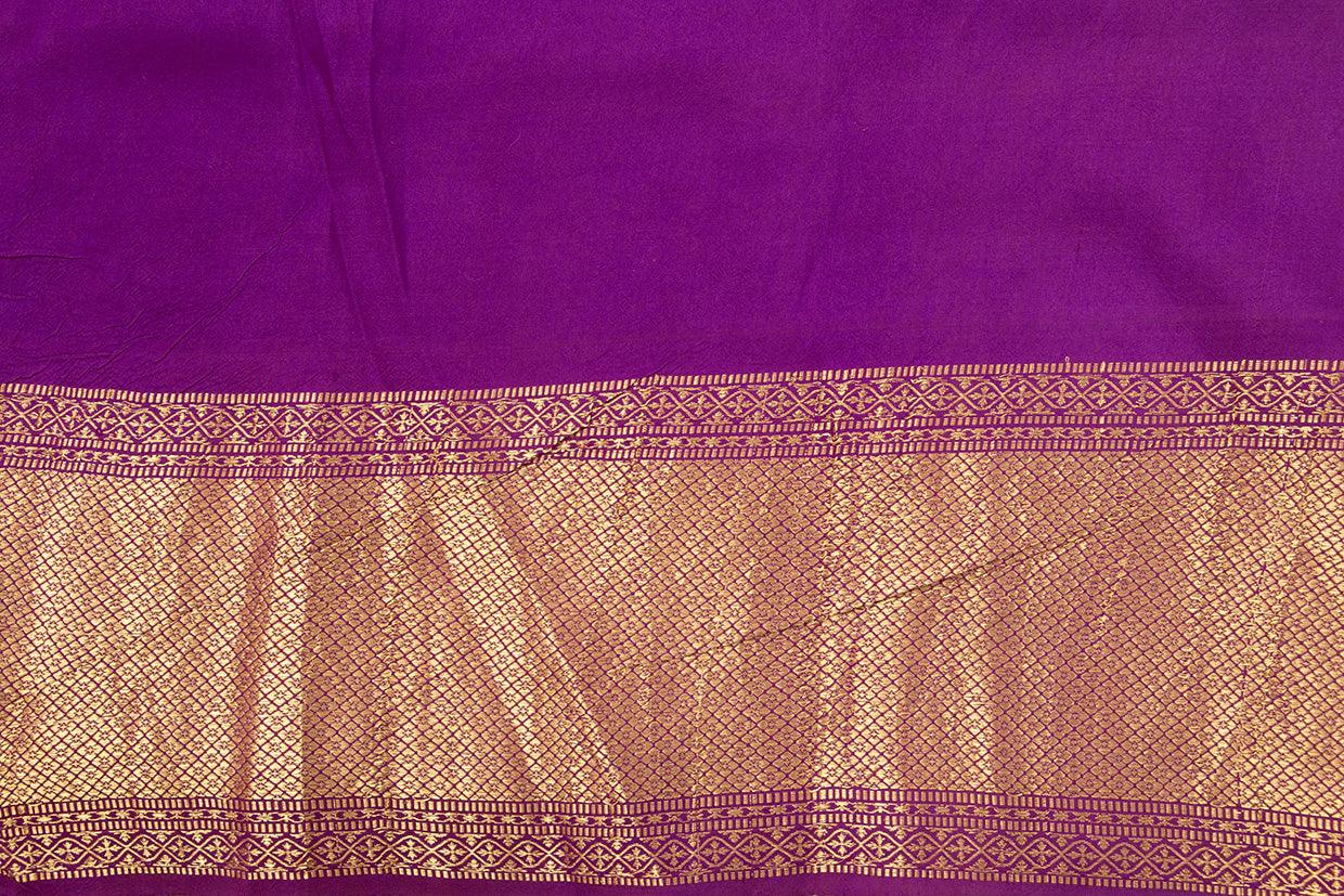 Yellow And Magenta Handpainted Kalamkari Kanchipuram Silk Saree Krishna Leela Theme Pure Zari PKK 15 - Kalamkari Silk - Panjavarnam