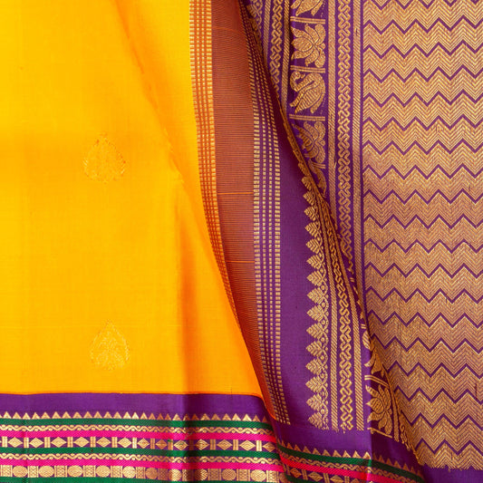 Yellow And Magenta Kanchipuram Silk Saree For Wedding Wear PV NYC 1517 - Silk Sari - Panjavarnam PV NYC 1517