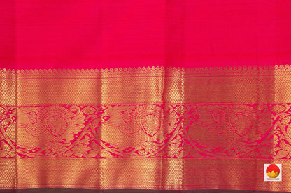 Yellow And Pink Kanchipuram Silk Saree Handwoven Pure Silk Pure Zari For Wedding Wear PV NYC 799 - Silk Sari - Panjavarnam PV NYC 799