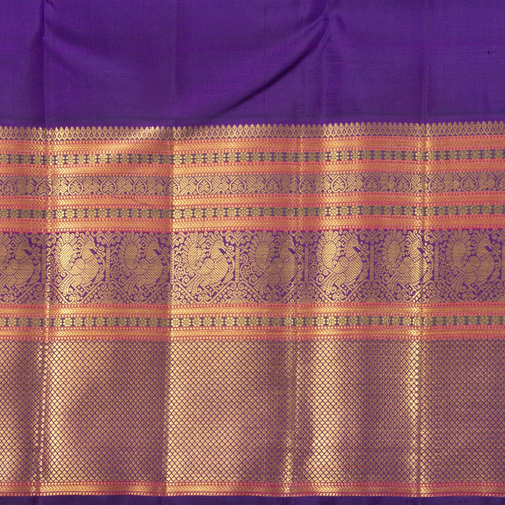 Yellow And Purple Kanchipuram Silk Saree For Wedding Wear PV NYC 1319 - Silk Sari - Panjavarnam PV NYC 1319