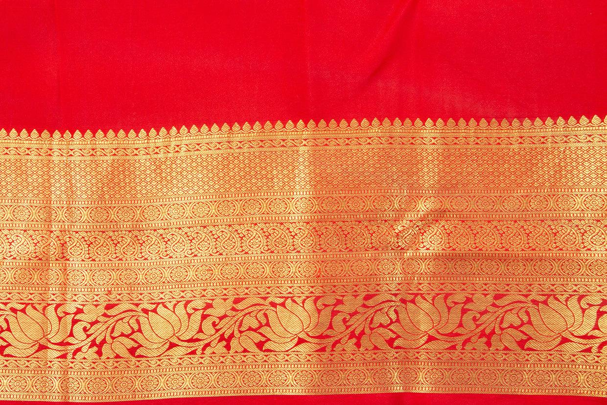 Yellow And Red Handpainted Kalamkari Kanchipuram Silk Saree Ganesha Theme Pure Zari PV SRK KK 103 - Kalamkari Silk - Panjavarnam