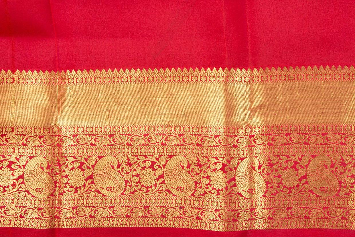 Yellow And Red Handpainted Kalamkari Kanchipuram Silk Saree WeddingTheme Pure Zari PV SRK KK 101 - Kalamkari Silk - Panjavarnam PV SRK KK 101