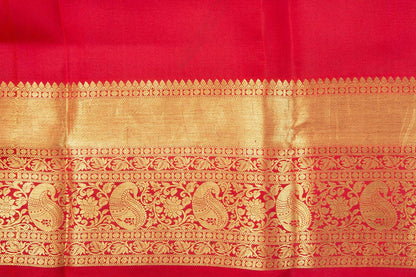 Yellow And Red Handpainted Kalamkari Kanchipuram Silk Saree WeddingTheme Pure Zari PV SRK KK 101 - Kalamkari Silk - Panjavarnam PV SRK KK 101