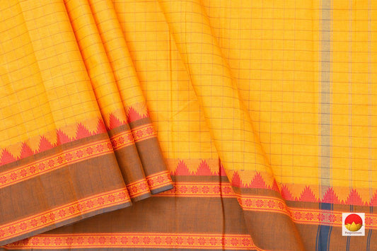 Yellow Chettinad Cotton Saree For Casual Wear PV SK CC 120 - Cotton Saree - Panjavarnam
