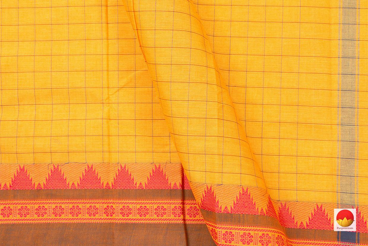 Yellow Chettinad Cotton Saree For Casual Wear PV SK CC 120 - Cotton Saree - Panjavarnam PV SK CC 120