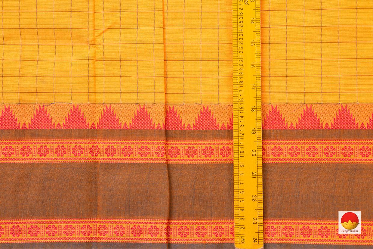 Yellow Chettinad Cotton Saree For Casual Wear PV SK CC 120 - Cotton Saree - Panjavarnam PV SK CC 120