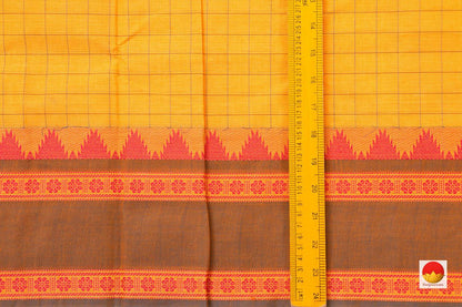 Yellow Chettinad Cotton Saree For Casual Wear PV SK CC 120 - Cotton Saree - Panjavarnam PV SK CC 120