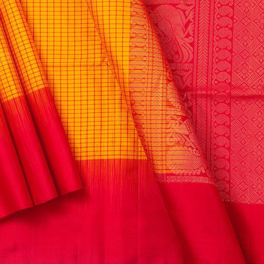Yellow Handwoven Soft Silk Saree Pure Silk For Office Wear PV RSP 101 - Silk Sari - Panjavarnam PV RSP 101