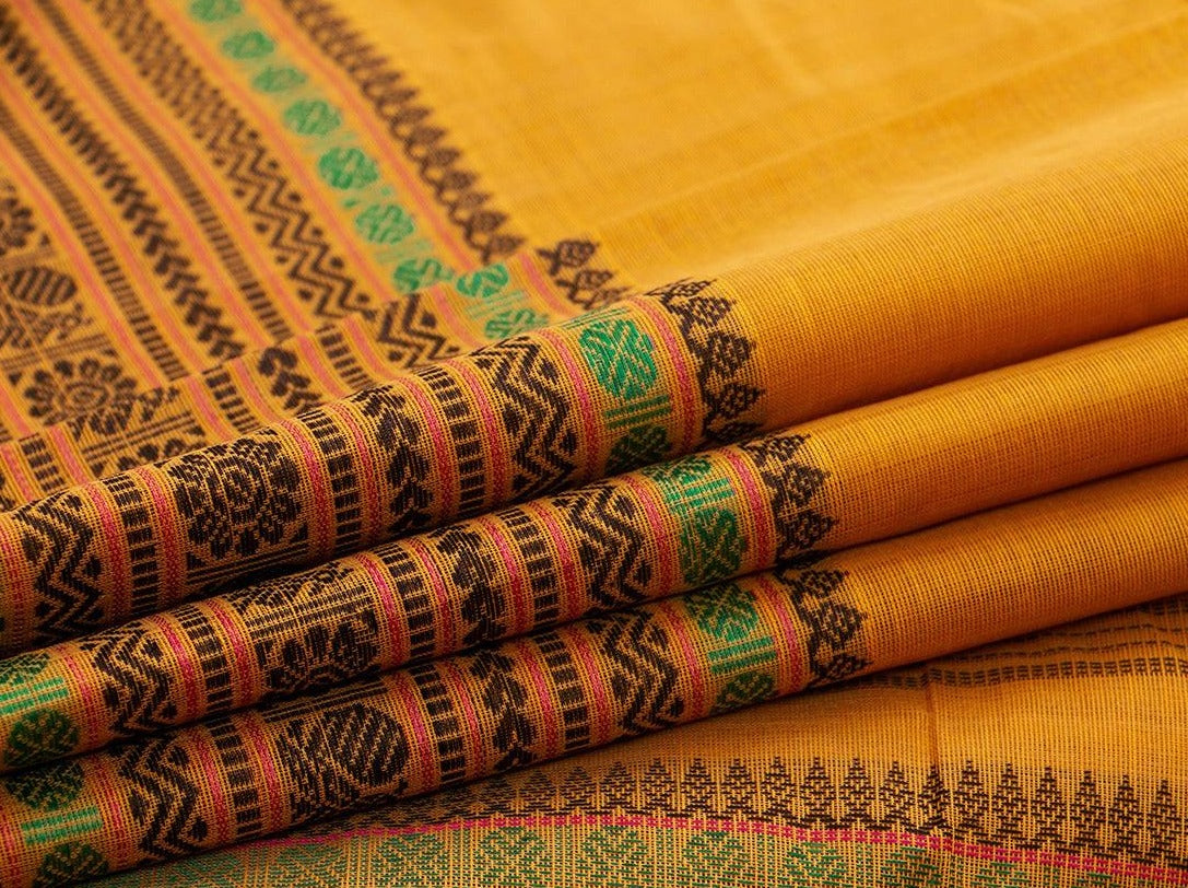 Yellow Kanchi Cotton Saree For Office Wear PV KC 383 - Cotton Saree - Panjavarnam PV KC 383