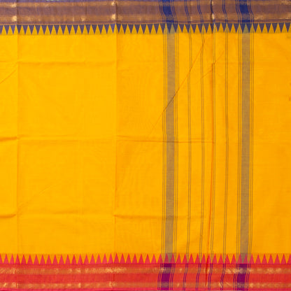 Yellow Kanchi Cotton Saree Ganga Jamuna Border PV MM KC 110 - Cotton Saree - Panjavarnam PV MM KC 110