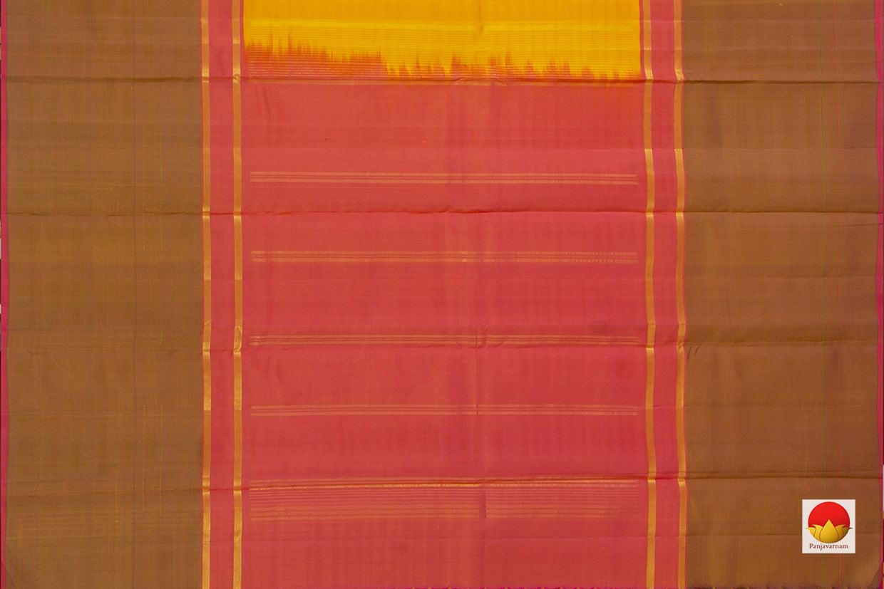 Yellow Kanchipuram Silk Saree Handwoven Pure Silk For Festive Wear PV KNN 118 - Silk Sari - Panjavarnam