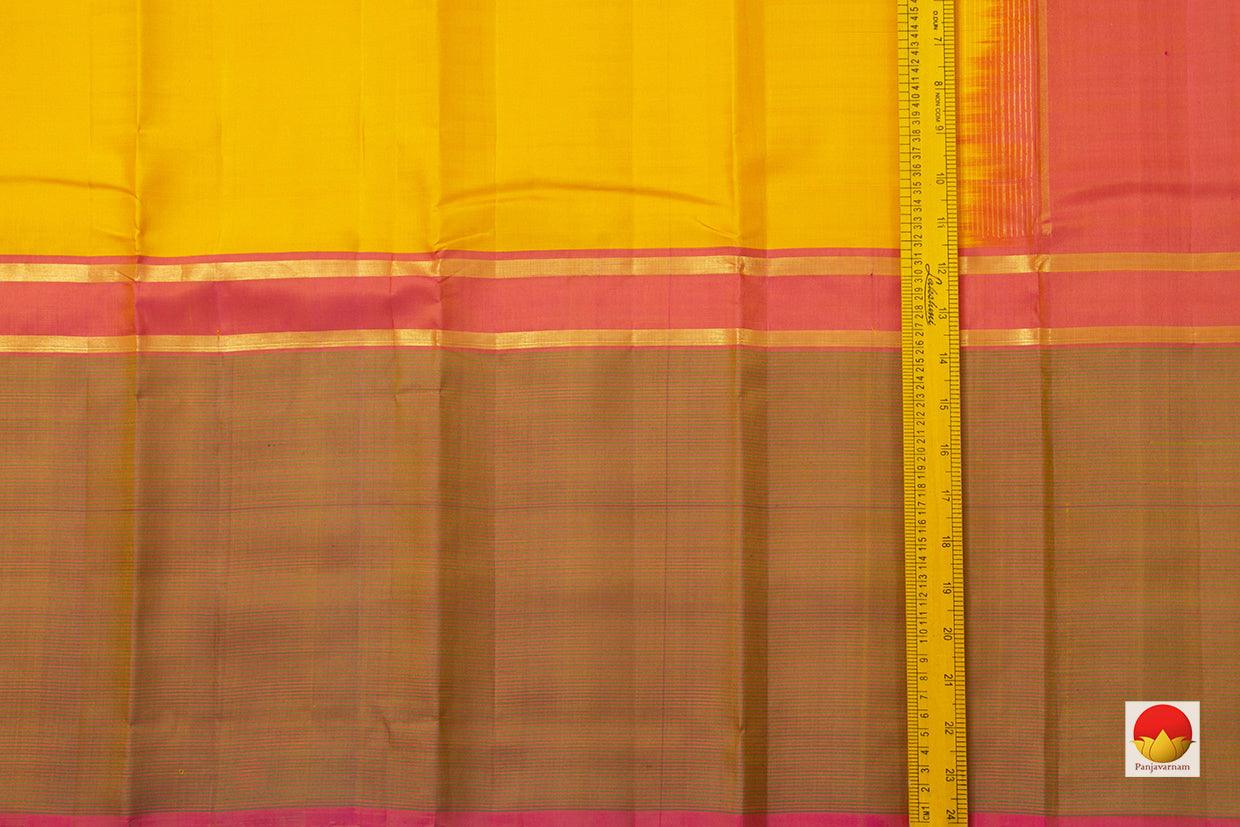 Yellow Kanchipuram Silk Saree Handwoven Pure Silk For Festive Wear PV KNN 118 - Silk Sari - Panjavarnam PV KNN 118