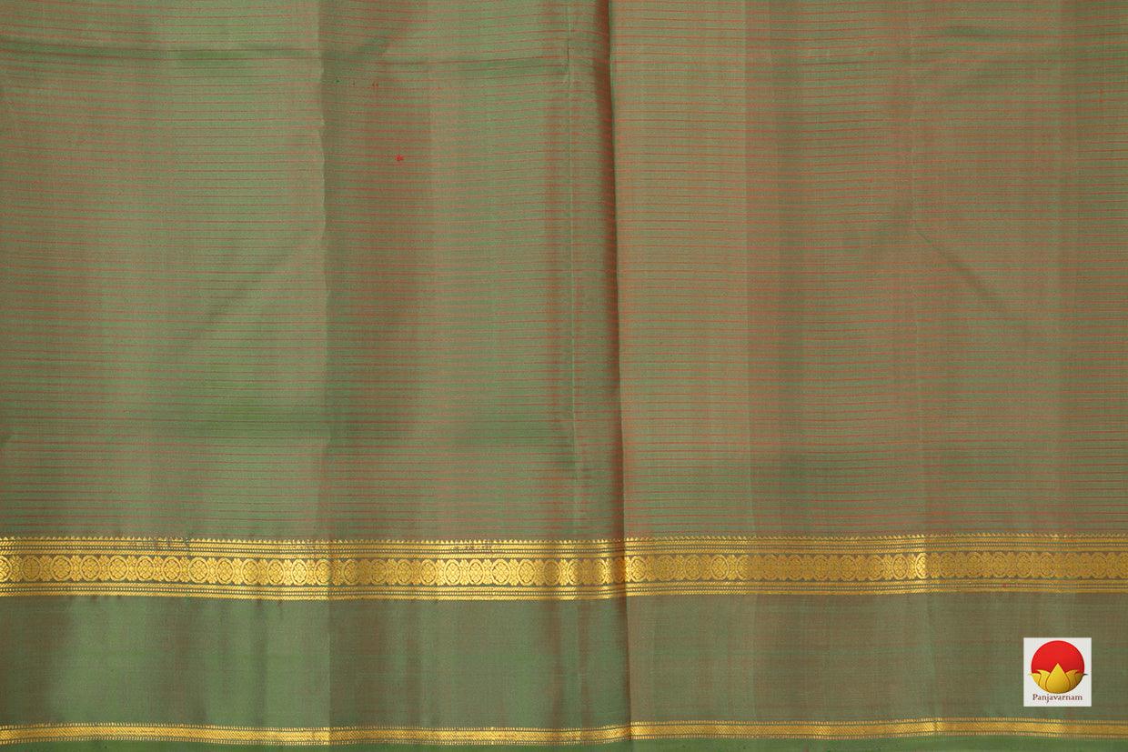 Yellow Kanchipuram Silk Saree Handwoven Pure Silk Light Weight With Medium Border Office Wear PV KNN 173 - Silk Sari - Panjavarnam