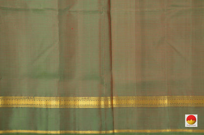 Yellow Kanchipuram Silk Saree Handwoven Pure Silk Light Weight With Medium Border Office Wear PV KNN 173 - Silk Sari - Panjavarnam PV KNN 173