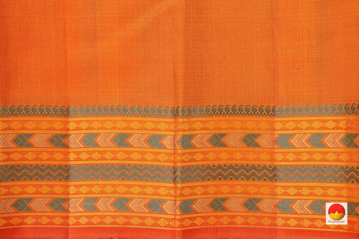 Yellow Kanchipuram Silk Saree Handwoven Pure Silk No Zari For Festive Wear PV RM NZ 439 - Silk Sari - Panjavarnam PV RM NZ 439