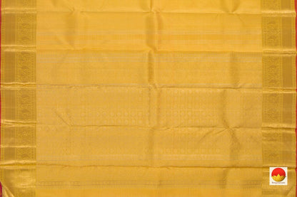 Yellow Kanchipuram Silk Saree Handwoven Pure Silk Pure Zari For Wedding Wear PV NYC 755 - Silk Sari - Panjavarnam PV NYC 755