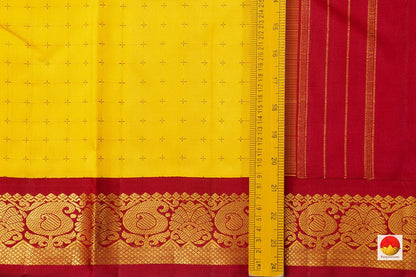 Yellow Kanchipuram Silk Saree With Ganga Jamuna Border Handwoven Pure Silk For Festive Wear PV NYC 1063 - Silk Sari - Panjavarnam PV NYC 1063