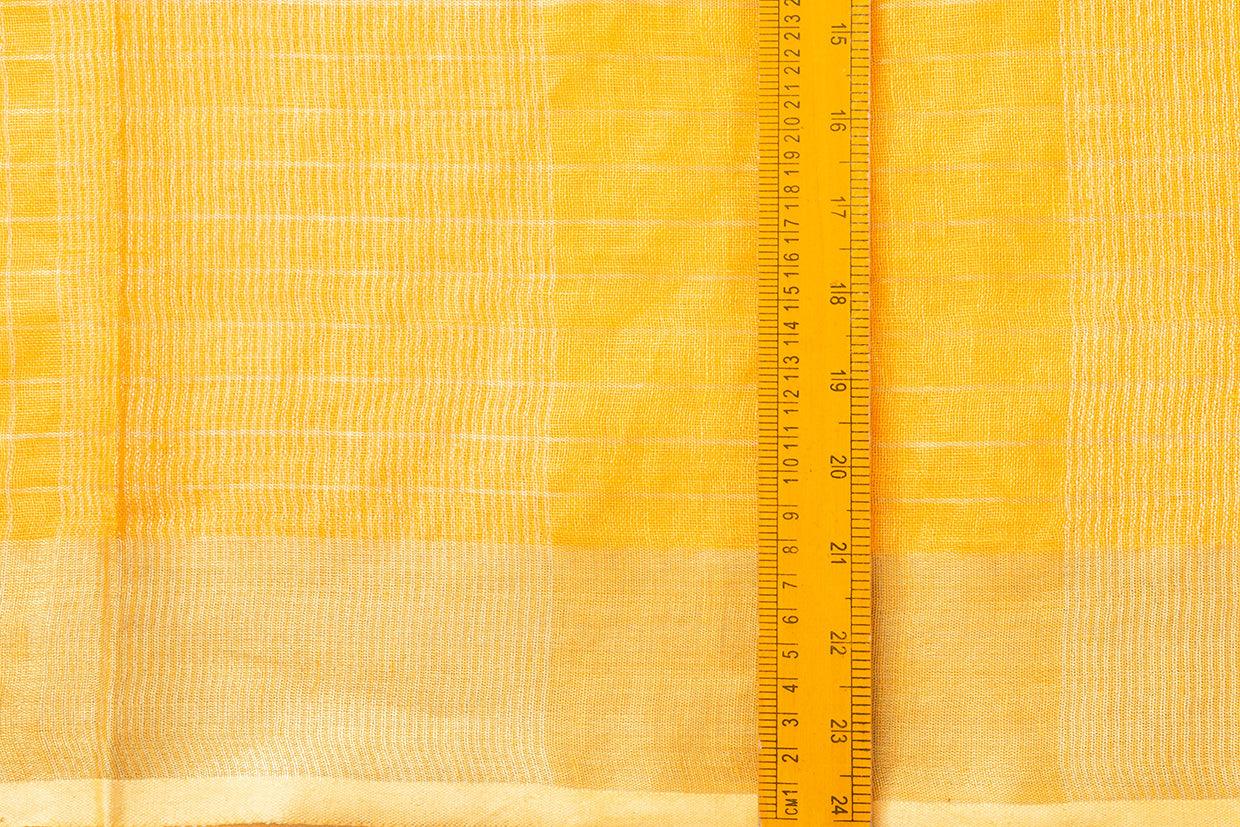Yellow Pure Linen Saree Handwoven PL 2044 - Linen Sari - Panjavarnam