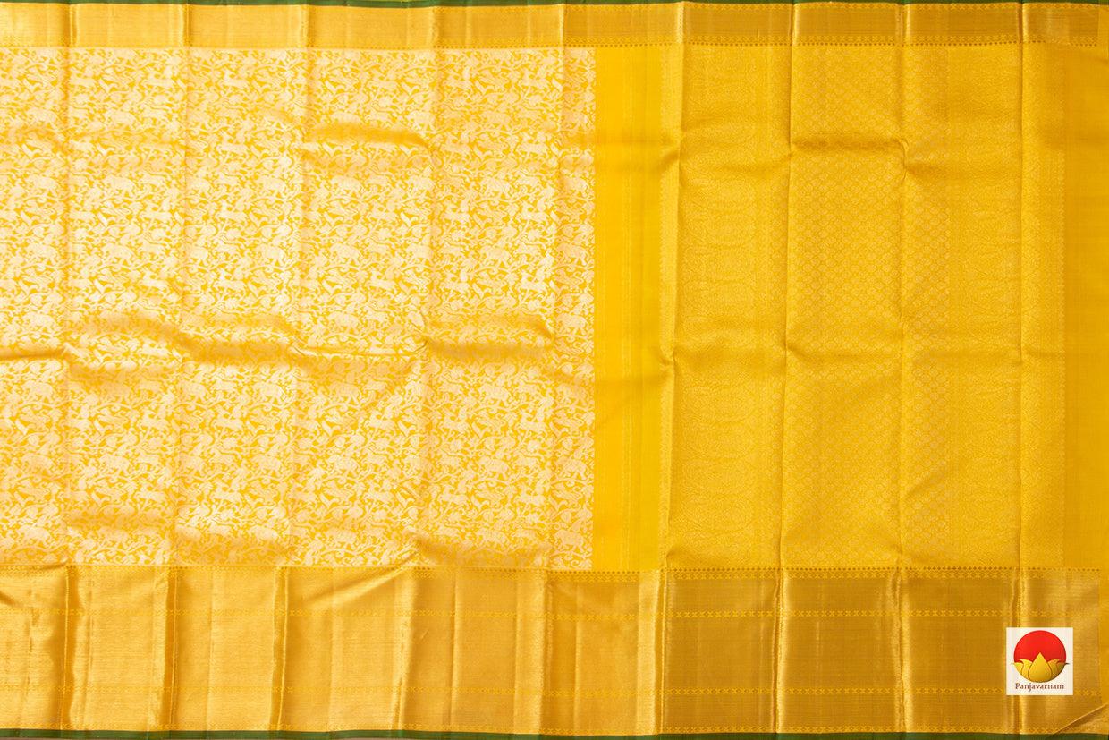 Yellow Vanasingaram Kanchipuram Silk Saree Handwoven Pure Silk Pure Zari For Wedding Wear PV NYC 954 - Silk Sari - Panjavarnam
