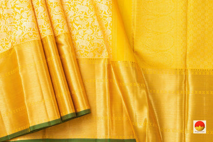 Yellow Vanasingaram Kanchipuram Silk Saree Handwoven Pure Silk Pure Zari For Wedding Wear PV NYC 954 - Silk Sari - Panjavarnam PV NYC 954