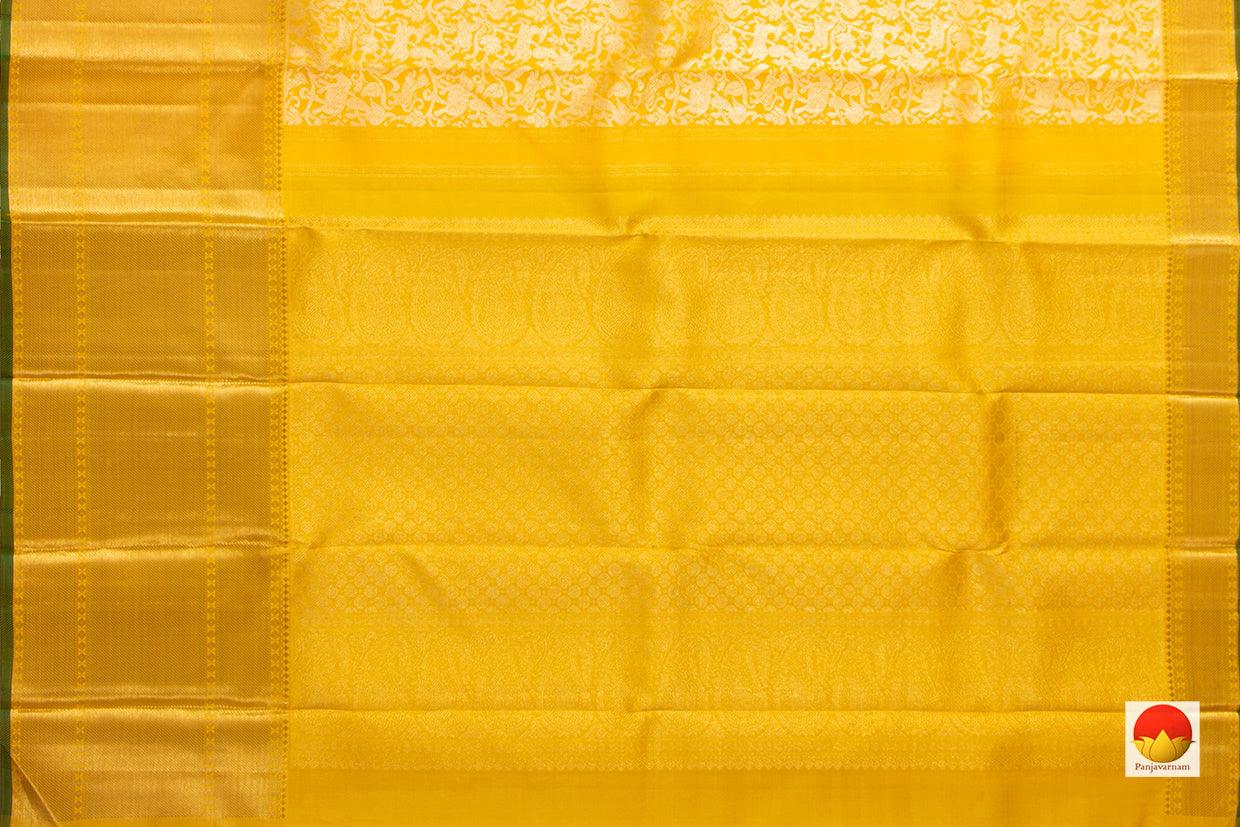 Yellow Vanasingaram Kanchipuram Silk Saree Handwoven Pure Silk Pure Zari For Wedding Wear PV NYC 954 - Silk Sari - Panjavarnam PV NYC 954