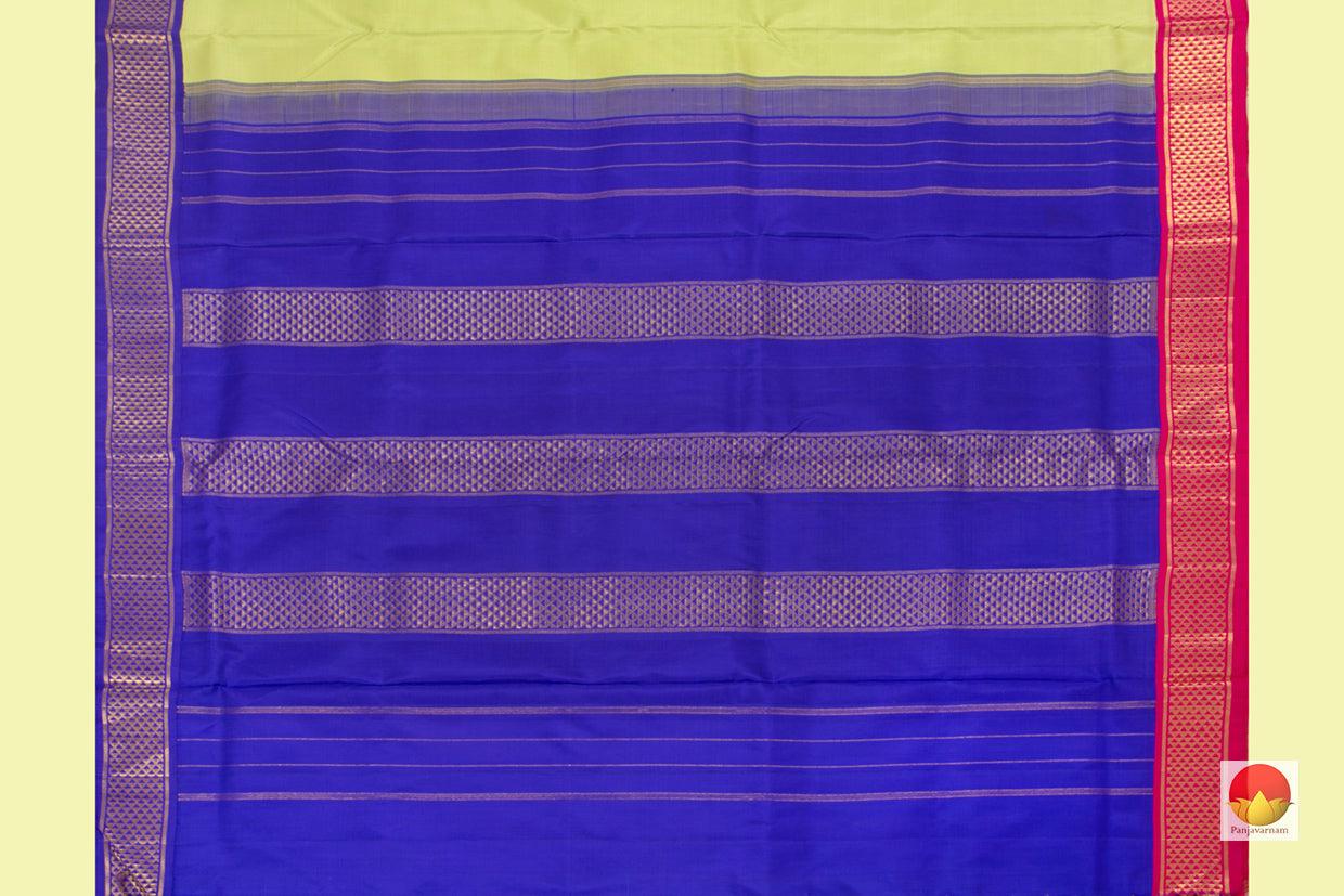 9 Yards - Kanchipuram Silk Saree - Handwoven Pure Silk - Ganga Jamuna Border - PV NYC 31 - 9 yards silk saree - Panjavarnam