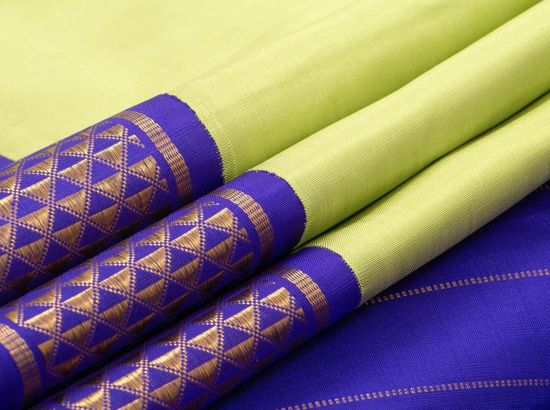 9 Yards - Kanchipuram Silk Saree - Handwoven Pure Silk - Ganga Jamuna Border - PV NYC 31 - 9 yards silk saree - Panjavarnam PV NYC 31