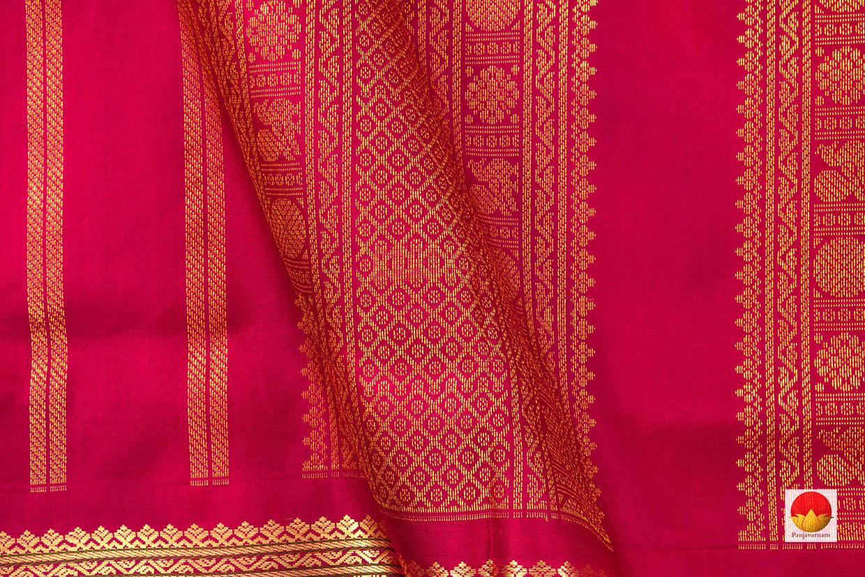 9 Yards - Kanchipuram Silk Saree - Handwoven Pure Silk - Pure Zari - PV NYC 496 - 9 yards silk saree - Panjavarnam