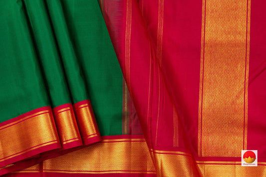 9 Yards - Kanchipuram Silk Saree - Handwoven Pure Silk - Pure Zari - PV NYC 498 - 9 yards silk saree - Panjavarnam