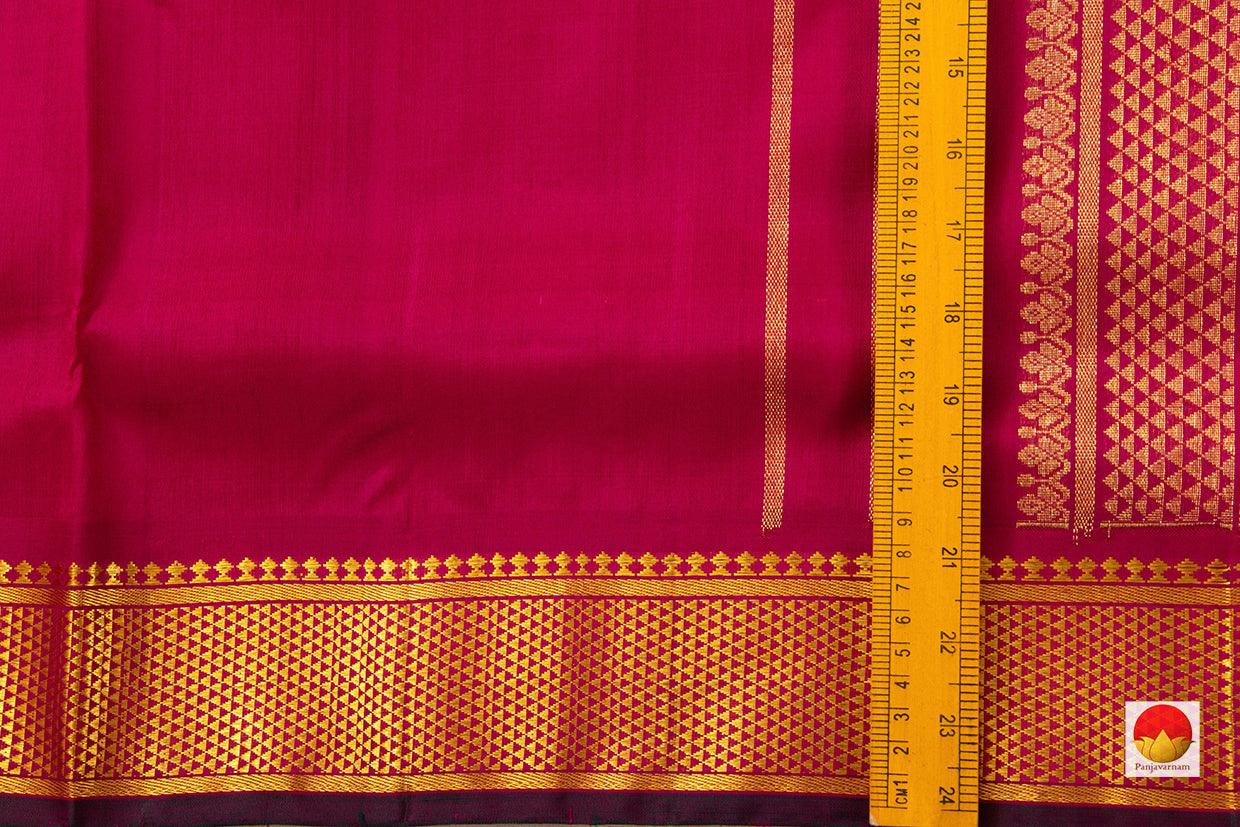9 Yards - Kanchipuram Silk Saree - Handwoven Pure Silk - Pure Zari - PV NYC 501 - 9 yards silk saree - Panjavarnam