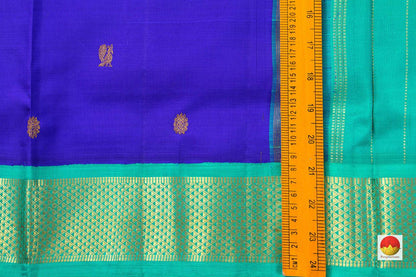 9 Yards - Kanchipuram Silk Saree - Handwoven Pure Silk - Pure Zari - PV NYC 504 - 9 yards silk saree - Panjavarnam