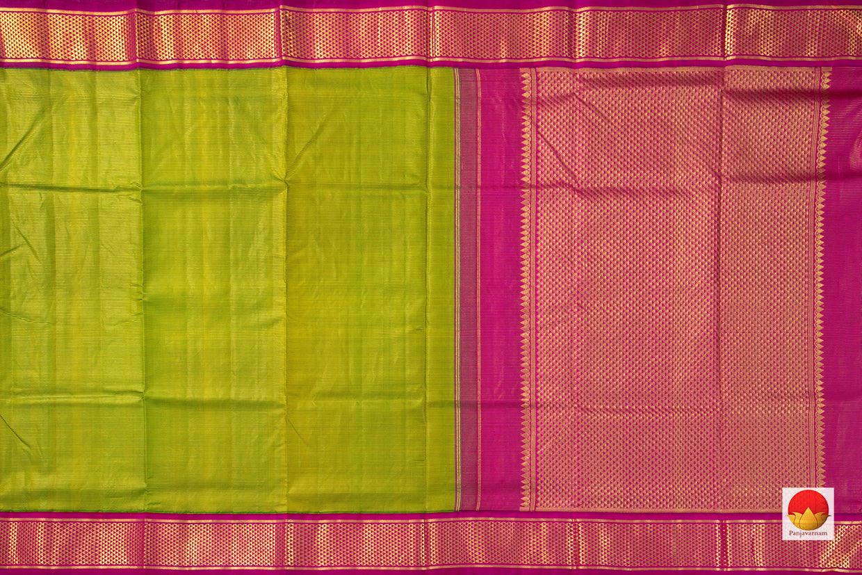 9 Yards - Kanchipuram Silk Saree - Handwoven Pure Silk - Pure Zari - PV TVS 34 - 9 yards silk saree - Panjavarnam