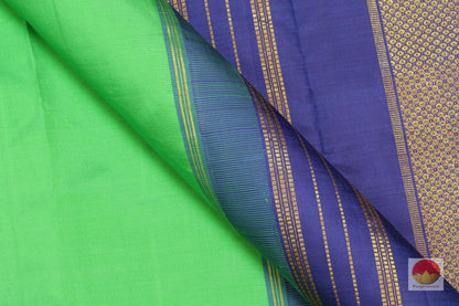 9 Yards - Traditional Design Handwoven Pure Silk Kanjivaram Saree - Pure Zari - PV G 1015 - 9 yards silk saree - Panjavarnam