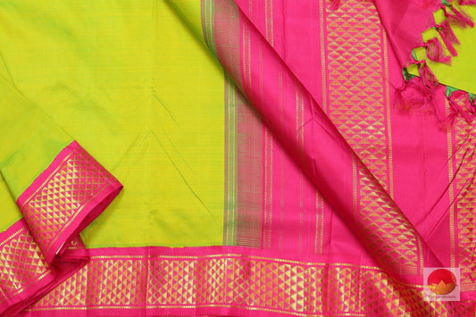 9 Yards - Traditional Design Handwoven Pure Silk Kanjivaram Saree - PV NY G 1018 Archives - 9 yards silk saree - Panjavarnam