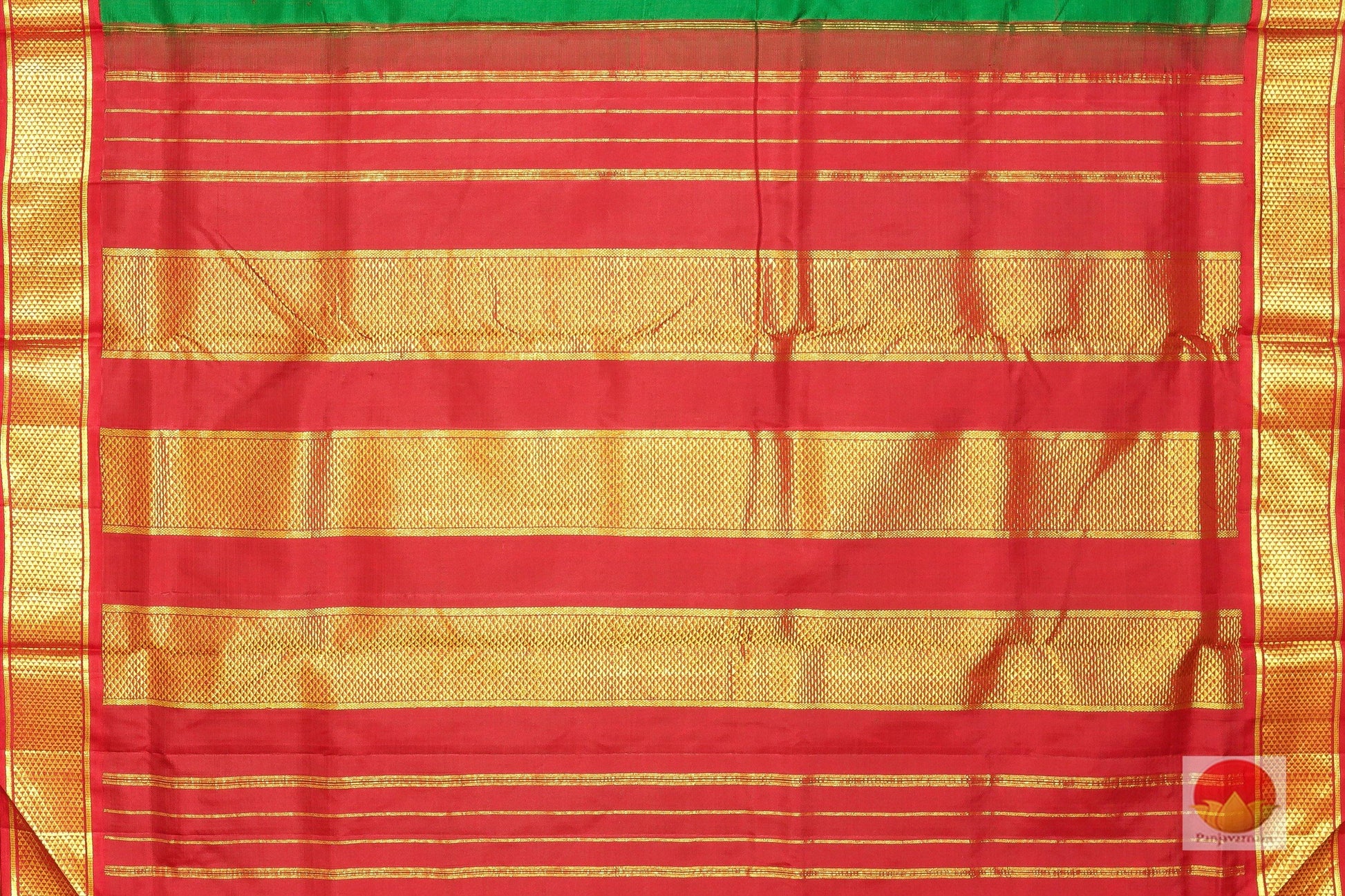 9 Yards - Traditional Design Handwoven Pure Silk Kanjivaram Saree - PV NY G1011 - Archives - 9 yards silk saree - Panjavarnam