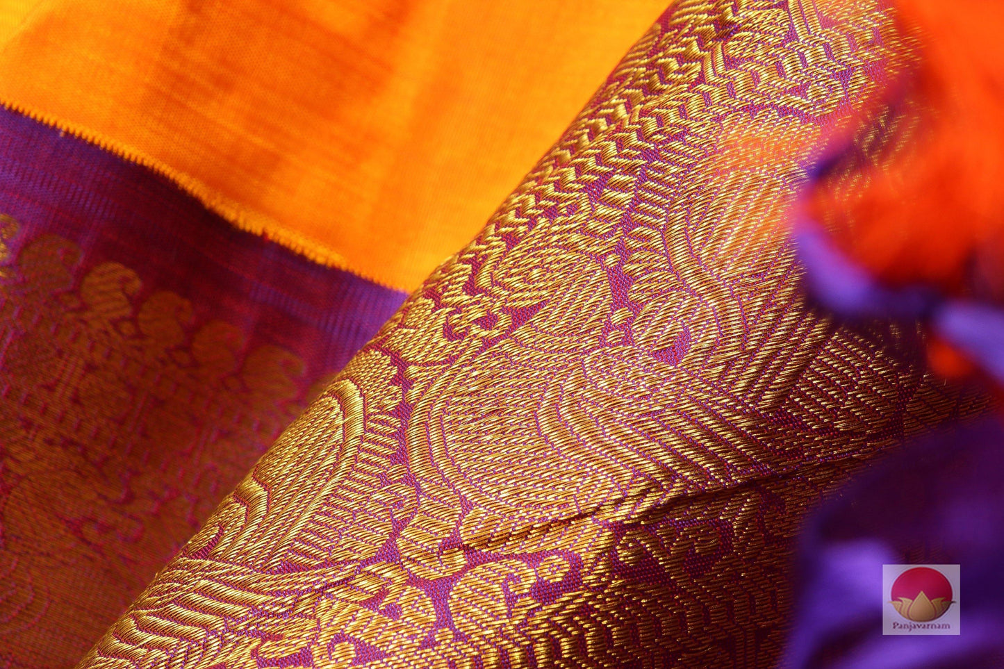 9 Yards - Traditional Design Handwoven Pure Silk Kanjivaram Saree - PV NY G1012 Archives - 9 yards silk saree - Panjavarnam