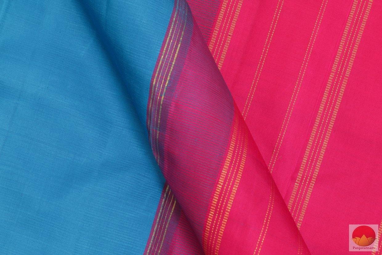 Ananda Blue & Pink - Handwoven Kanchipuram Silk Saree - Pure Silk - Pure Zari - PV G 4163 - Silk Sari - Panjavarnam PV G 4163