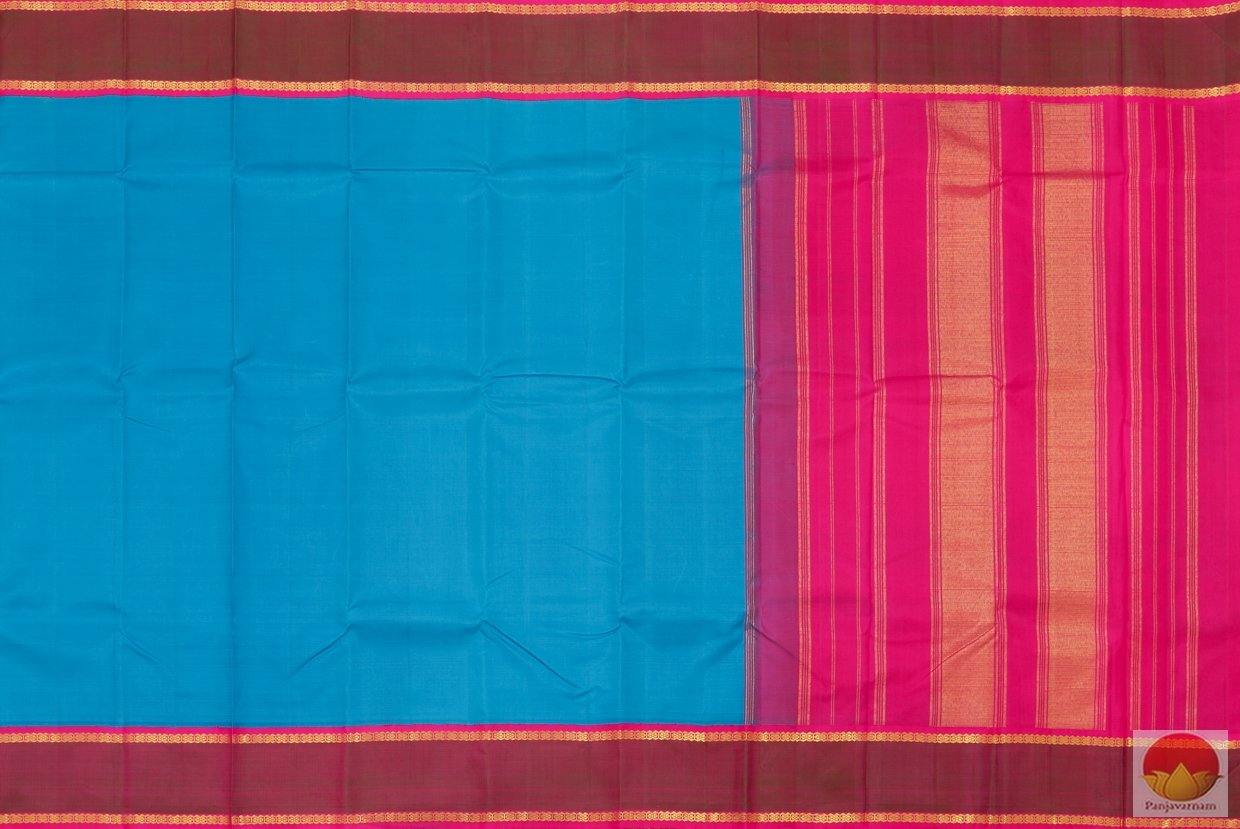 Ananda Blue & Pink - Handwoven Kanchipuram Silk Saree - Pure Silk - Pure Zari - PV G 4163 - Silk Sari - Panjavarnam PV G 4163