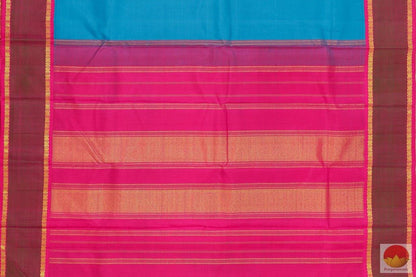 Ananda Blue & Pink - Handwoven Kanchipuram Silk Saree - Pure Silk - Pure Zari - PV G 4163 - Silk Sari - Panjavarnam PV G 4163