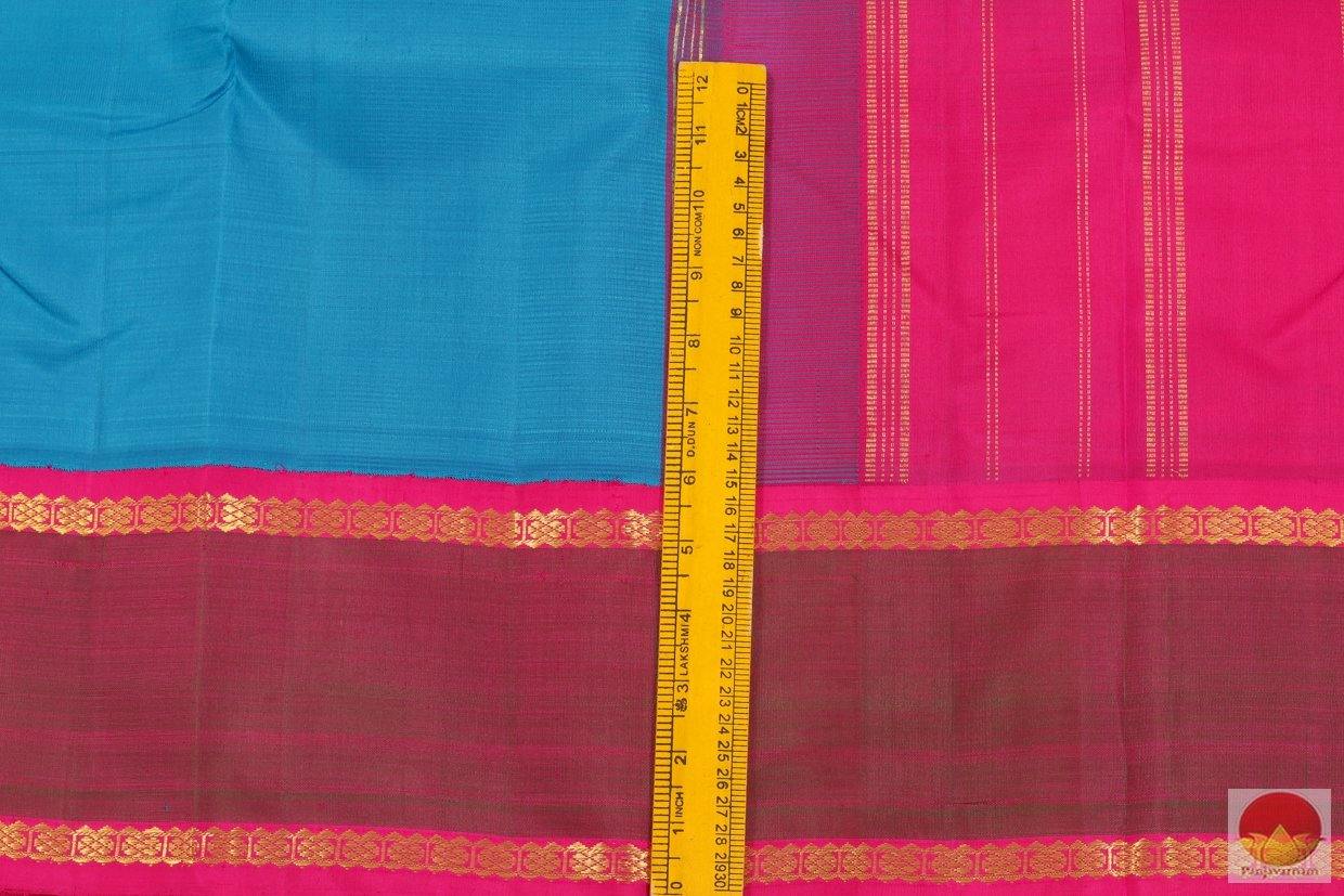 Ananda Blue & Pink - Handwoven Kanchipuram Silk Saree - Pure Silk - Pure Zari - PV G 4163 - Silk Sari - Panjavarnam PV G 4163