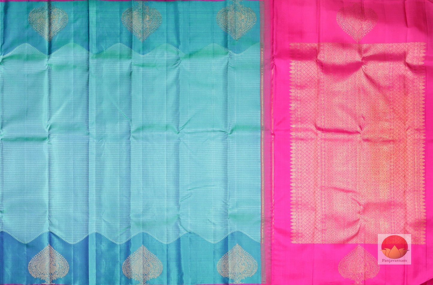 Ananda Blue - Silk Thread Work - Handwoven Pure Silk Kanjivaram Saree - PA SVS 9831 Archives - Silk Sari - Panjavarnam PA SVS 9831