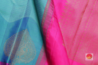 Ananda Blue - Silk Thread Work - Handwoven Pure Silk Kanjivaram Saree - PA SVS 9831 Archives - Silk Sari - Panjavarnam PA SVS 9831