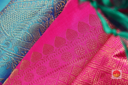 Ananda Blue - Silk Thread Work - Handwoven Pure Silk Kanjivaram Saree - PA SVS 9831 Archives - Silk Sari - Panjavarnam PA SVS 9831