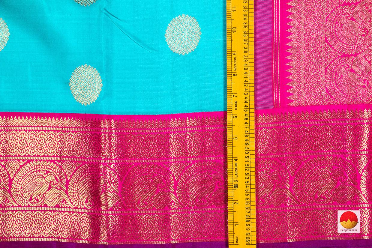 Anandha Blue And Pink Kanchipuram Silk Saree Handwoven Pure Silk Pure Zari For Wedding Wear PV NYC 278 - Silk Sari - Panjavarnam