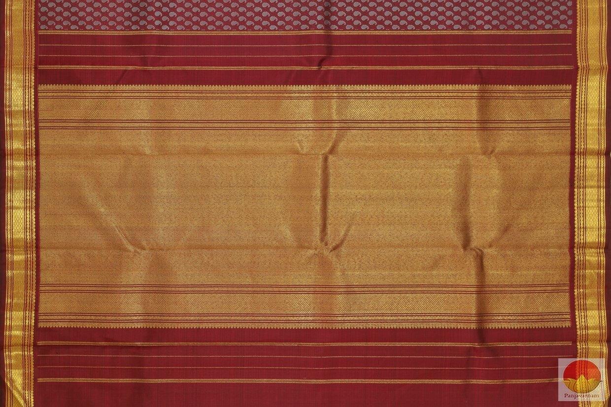 Arakku & Gold - Kanchipuram Handwoven Silk Saree - Pure Zari - PV G 4123 - Archives - Silk Sari - Panjavarnam