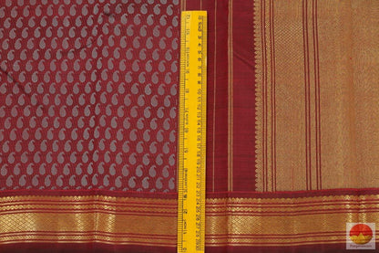 Arakku & Gold - Kanchipuram Handwoven Silk Saree - Pure Zari - PV G 4123 - Archives - Silk Sari - Panjavarnam
