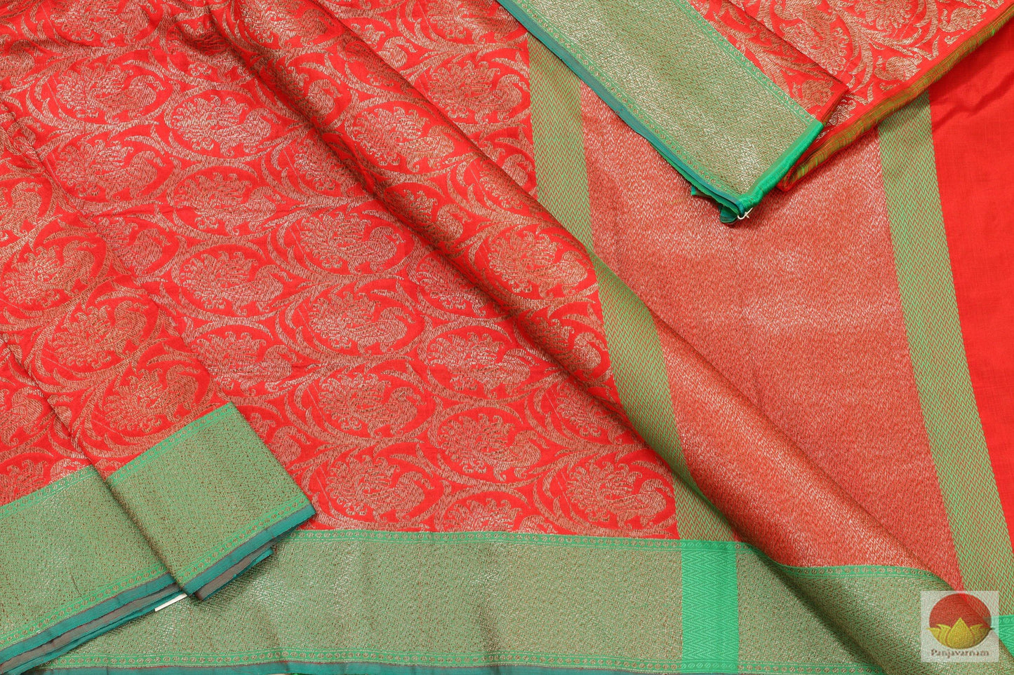 Banarasi Pure Silk Saree - Handwoven - PM 51 - Archives - Banarasi Silk - Panjavarnam