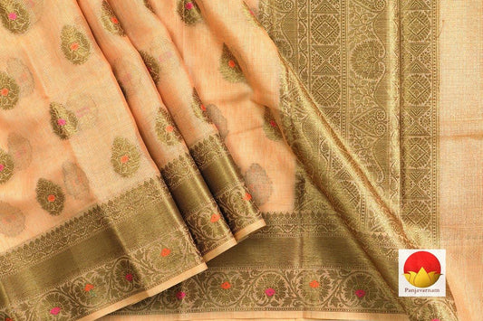 Banarasi Silk Cotton - Handwoven Saree - Antique Zari - PSC 1037 - Archives - Silk Cotton - Panjavarnam