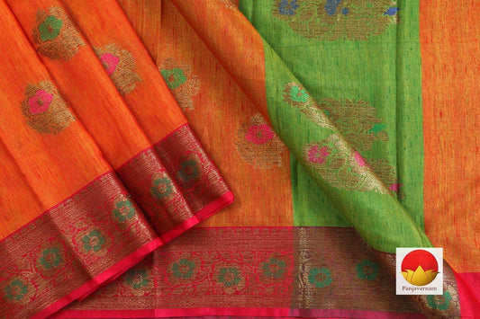 Banarasi Silk Cotton - Handwoven Saree - Antique Zari - PSC 1039 - Archives - Silk Cotton - Panjavarnam