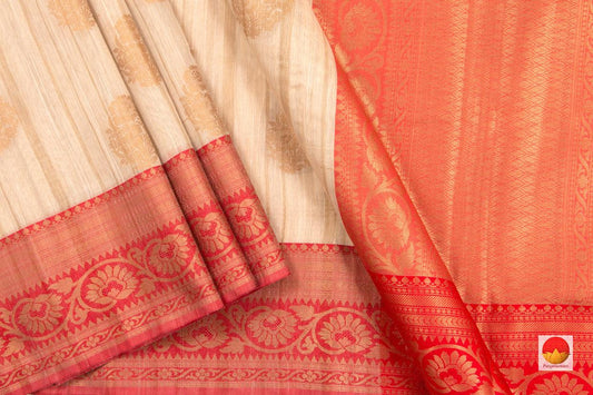 Banarasi Silk Cotton Saree - Handwoven - Antique Zari - PSC 1114 - Archives - Silk Cotton - Panjavarnam